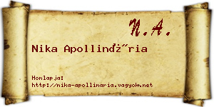 Nika Apollinária névjegykártya